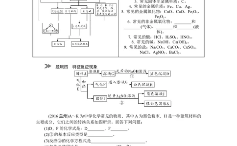 满分特训2018年中考化学专题复习重点题型突破题型四物质的转化与推断_初中化学_01.人教版初中化学_07.初中化学中考总复习_满分特训2018年中考化学专题复习分类集训