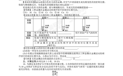 （人教版）九年级下册：第8单元金属和金属材料单元检测_初中化学_01.人教版初中化学_01.初中化学课件PPT--教案--试题_初中化学18年试卷_人教版九年级化学下册2018