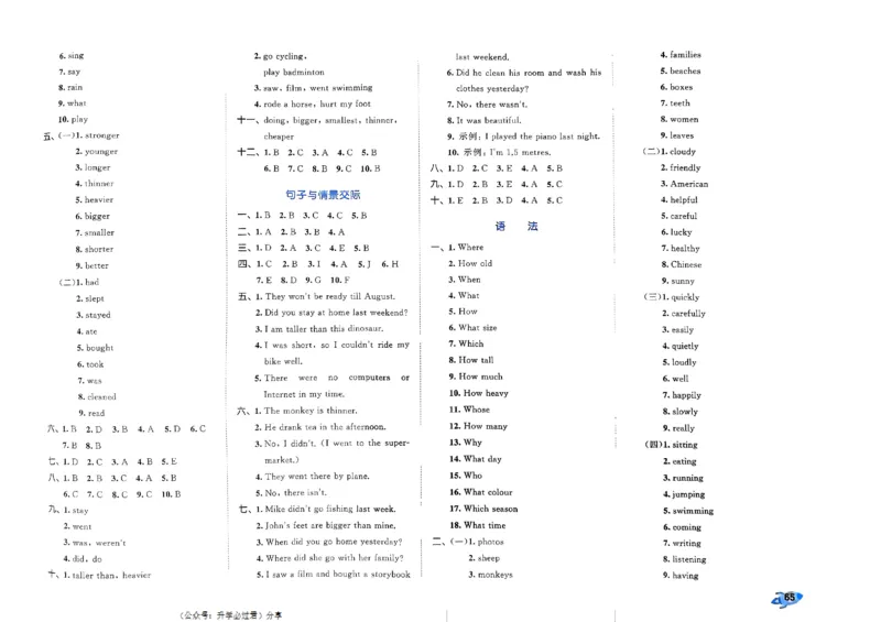 2024春五三全优卷6下英语（人教）_26春四年级上下册人教版_四上英语合集人教版PEP英语四年级上册新教材（教学视频+课件+动画+音频+练习+教案）_17练习资料_《53全优卷》