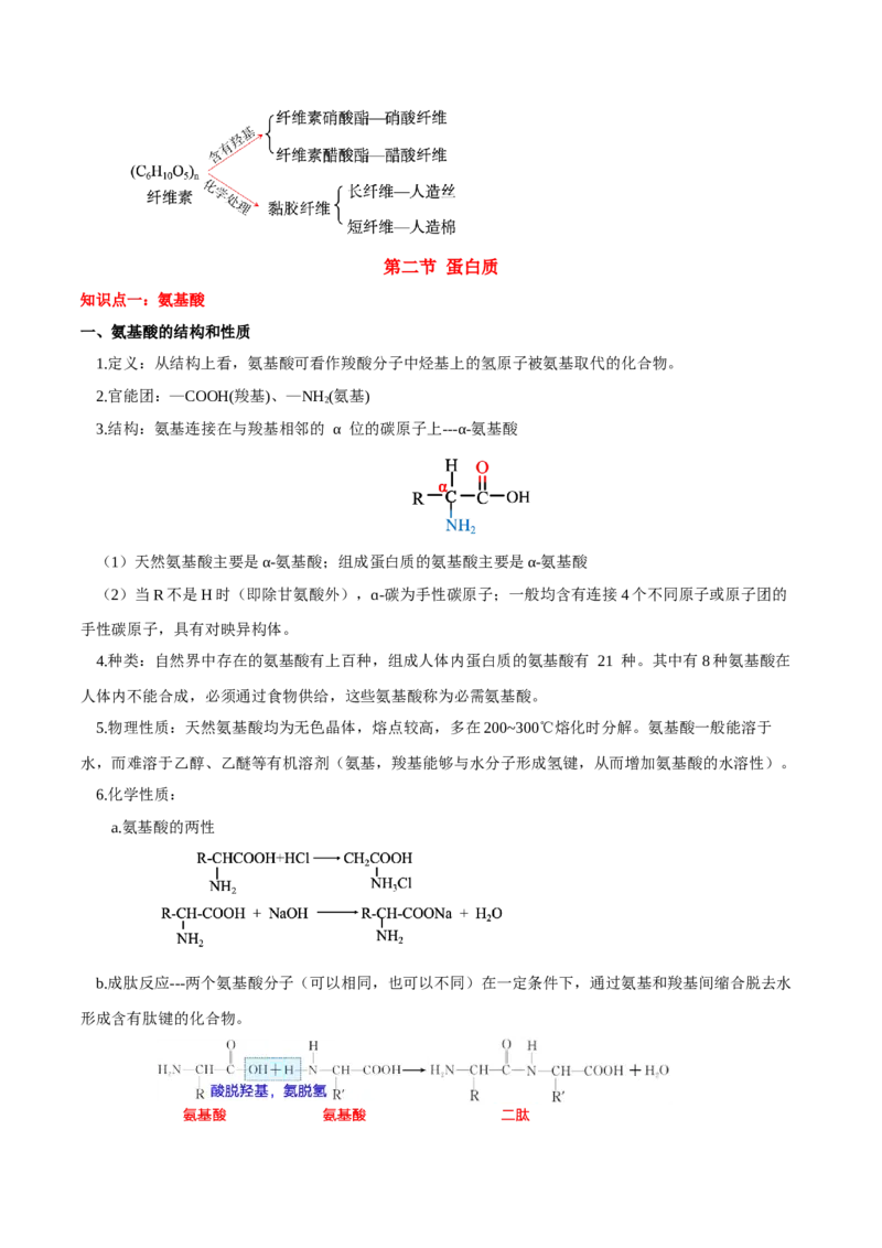第四章生物大分子（单元知识清单）-（人教版2019选择性必修3）_高化_595801221724高中化学新人教版选择性必修一二三电子版教案PPT课件高中试卷_选择性必修3册（人教版）_知识清单