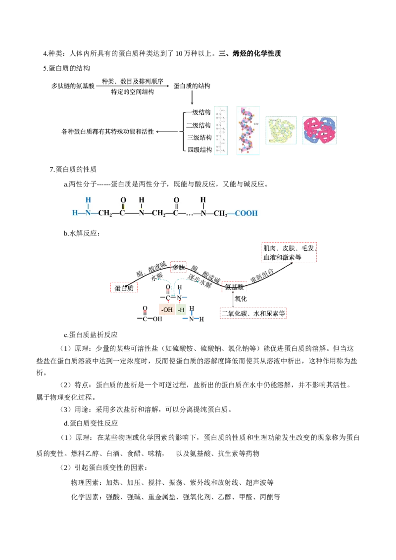 第四章生物大分子（单元知识清单）-（人教版2019选择性必修3）_高化_595801221724高中化学新人教版选择性必修一二三电子版教案PPT课件高中试卷_选择性必修3册（人教版）_知识清单
