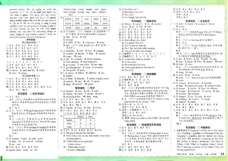 2025春王朝霞培优100分英语人教版六年级下册_26春四年级上下册人教版_四上英语合集人教版PEP英语四年级上册新教材（教学视频+课件+动画+音频+练习+教案）_17练习资料