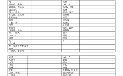 六下词汇表默写_单词默写