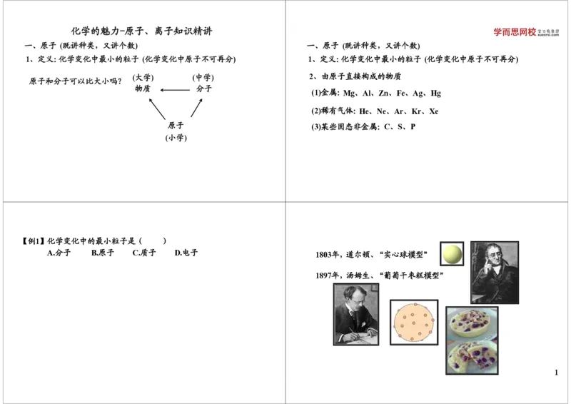 物质构成的奥秘-原子、离子知识精讲_初中化学_01.人教版初中化学_02.初中化学教学视频_2.初中化学--教学视频--带讲义_新初三化学年卡菁英班（全国人教版）