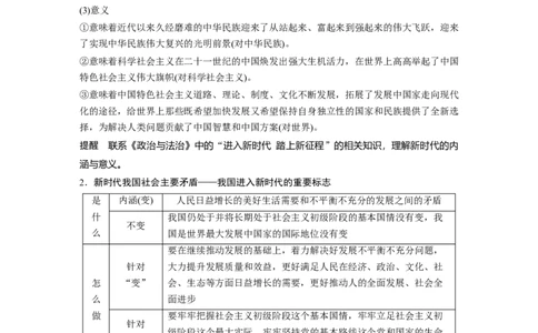 2024年高考政治一轮复习（部编版）必修1　第4课　课时1　新时代的主要矛盾与奋斗目标_8.2025政治总复习_2024年新高考资料_1.2024一轮复习_2024年高考政治一轮复习讲义（部编版）