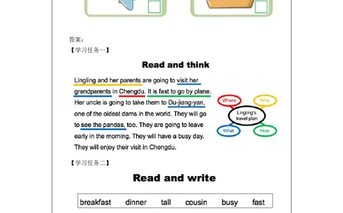 1109五年级英语(北京版)UNIT+SEVEN+WHAT+WILL+YOU+DO+IN+CHENGDU？(4)-3学习任务单_26春四年级上下册人教版_17练习资料_小学英语（预习复习资料大礼包）_《小学英语》_5年级上册_学习任务单