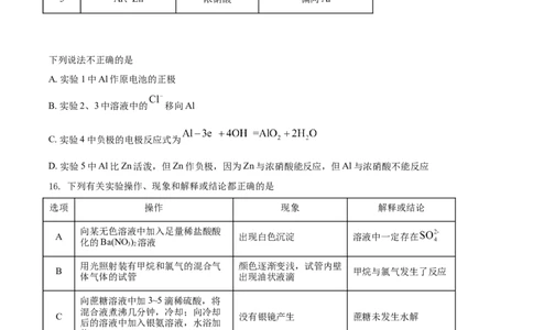 精品解析：辽宁省锦州市2019-2020学年高一下学期期末考试化学试题（原卷版）_高化_2025春-人教版高中化学_02新版高中化学必修二_5.试卷习题_期中期末真题