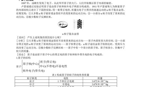 课题2原子的结构_初中化学_01.人教版初中化学_01.初中化学课件PPT--教案--试题_初中化学全套_化学教案_化学：人教版九年级上册新版教案（23份）_第3单元