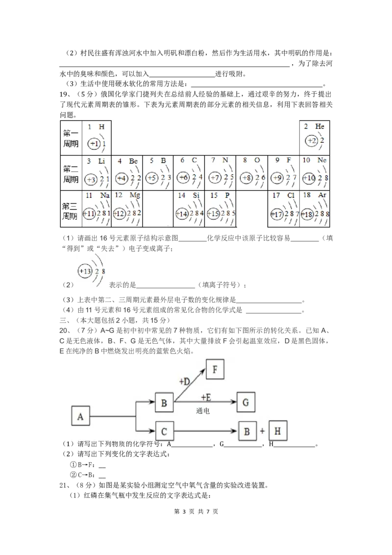 广东省湛江市徐闻县2015~2016学年度第一学期期中教学质量检测九年级化学试卷_初中化学_01.人教版初中化学_01.初中化学课件PPT--教案--试题_初中化学18年试卷