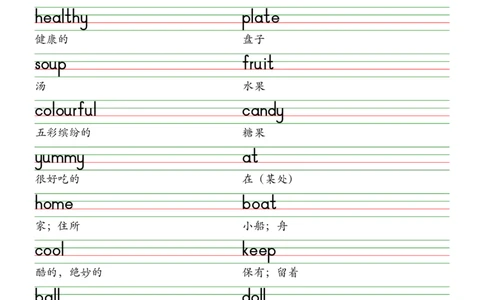 2025春新版三下人教pep版单词棒棒体字帖-Unit1-6_26春四年级上下册人教版_四上英语合集人教版PEP英语四年级上册新教材（教学视频+课件+动画+音频+练习+教案）_17练习资料