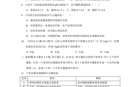 天津市2018年中考化学试题（word版，含答案）_初中化学_01.人教版初中化学_06.初中化学中考真题