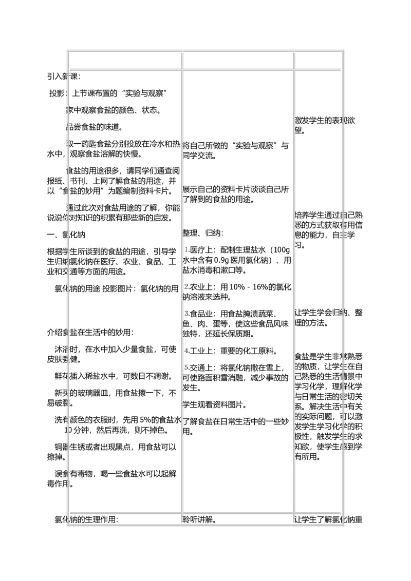 课题1-生活中常见的盐教学设计_初中化学_01.人教版初中化学_01.初中化学课件PPT--教案--试题_初中化学&mdash;课件&mdash;教案&mdash;试题-推荐_9年级下课件教案试题_9年级下教案_第11单元