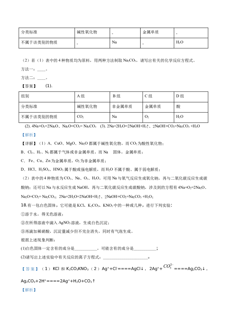 精品解析：海南省儋州市第一中学2019-2020学年高一上学期期中考试化学试题（解析版）_高化_2025春-人教版高中化学_01新版高中化学必修一_4.习题试卷_期中期末真题卷