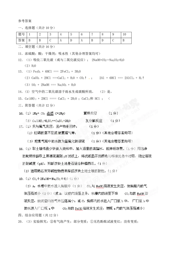 （人教版）九年级下册：第10单元综合技能过关训练_初中化学_01.人教版初中化学_01.初中化学课件PPT--教案--试题_初中化学18年试卷_人教版九年级化学下册2018