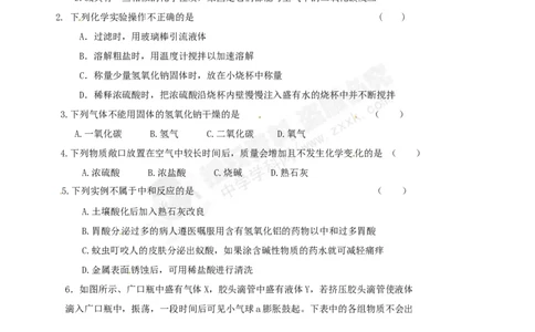 （人教版）九年级下册：第10单元综合技能过关训练_初中化学_01.人教版初中化学_01.初中化学课件PPT--教案--试题_初中化学18年试卷_人教版九年级化学下册2018