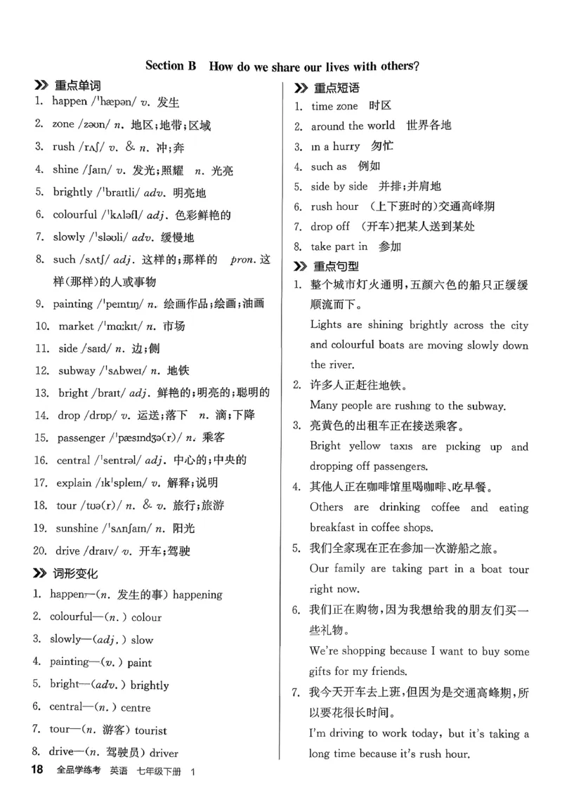 4、2026春全品学练考全国版七下--英语人教--背记本_3、2026春全品学练考全国版七下--英语RJ