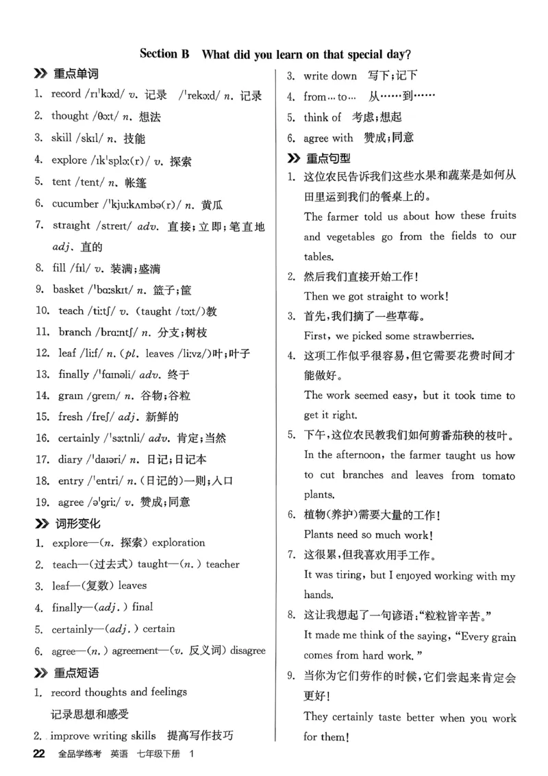 4、2026春全品学练考全国版七下--英语人教--背记本_3、2026春全品学练考全国版七下--英语RJ