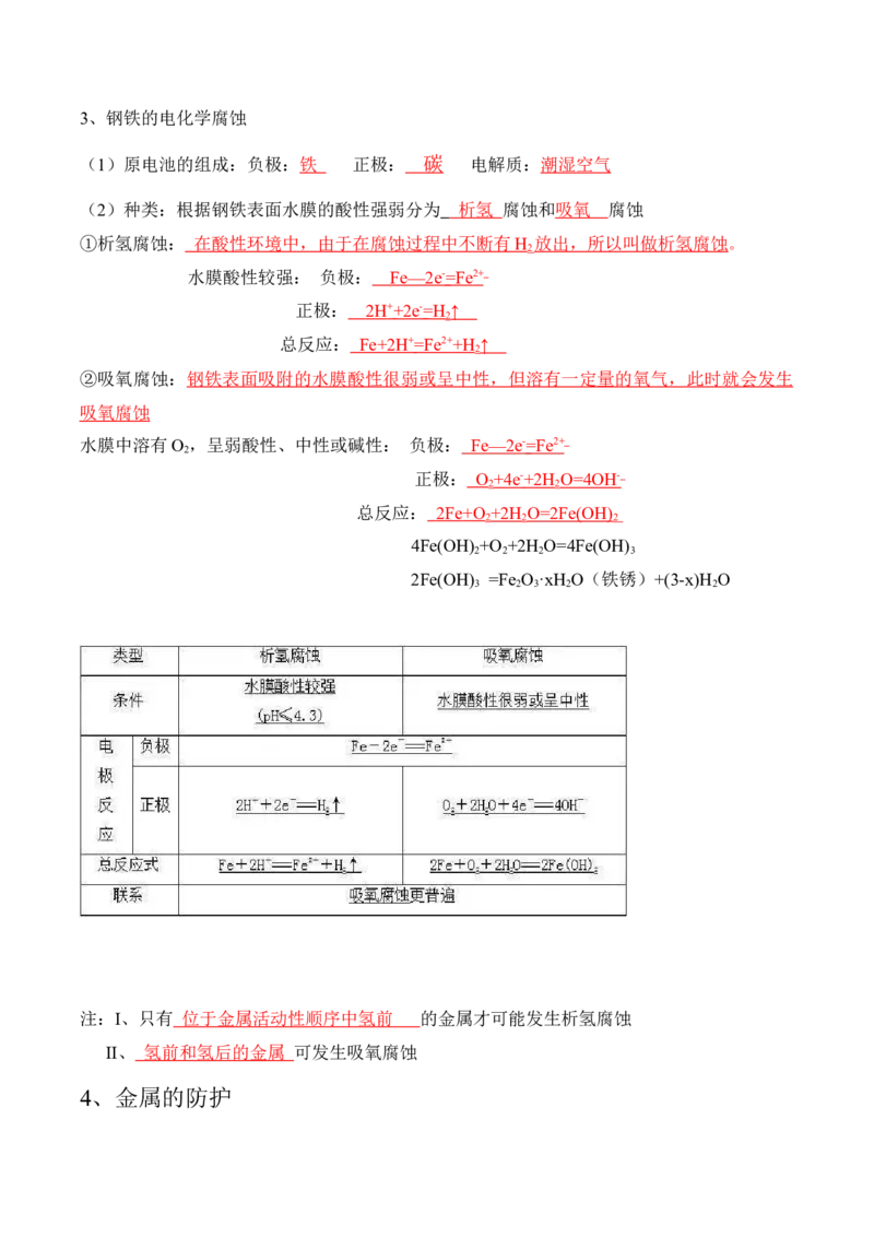 第四章化学反应与电能（知识清单）-人教版2019选择性必修1）_高化_595801221724高中化学新人教版选择性必修一二三电子版教案PPT课件高中试卷_选择性必修1册（人教版）_知识清单