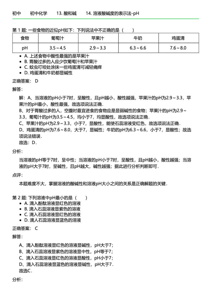 初中化学答案_初中化学_01.人教版初中化学_12.中考化学（赠送）_练习题