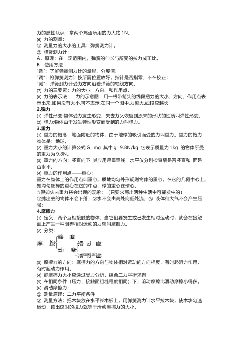 苏科版初中物理八年级下册知识点总结_24秋《初中各科知识点梳理》_初中物理《知识梳理》8-9年级上下册_苏科版初中物理8-9年级上下册知识点