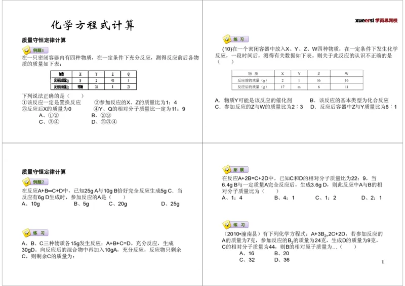 化学方程式计算_初中化学_01.人教版初中化学_03.初中化学专项视频_[7697]轻松搞定初中化学计算_第2讲化学方程式计算