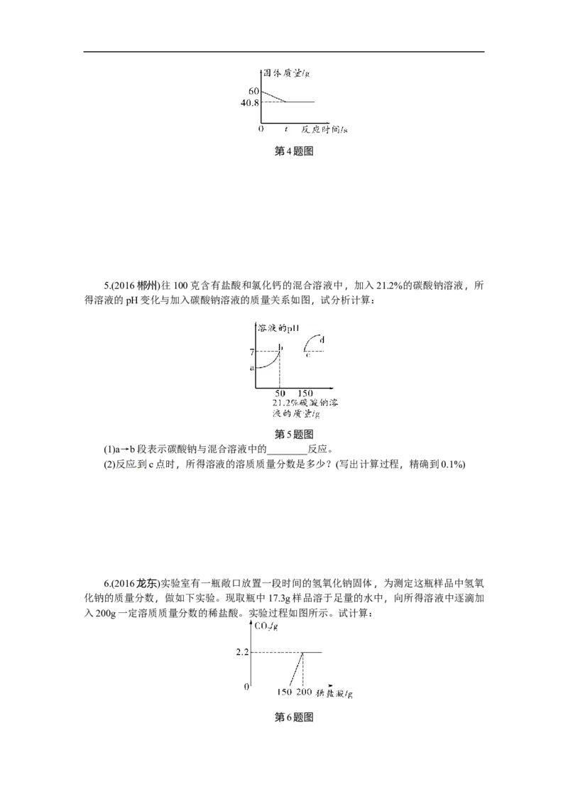 满分特训2018年中考化学专题复习重点题型突破题型八综合计算题_初中化学_01.人教版初中化学_07.初中化学中考总复习_满分特训2018年中考化学专题复习分类集训