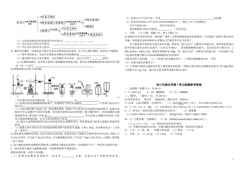 化学九下第十单元《酸和碱》单元测试题3_初中化学_01.人教版初中化学_01.初中化学课件PPT--教案--试题_初中化学&mdash;课件&mdash;教案&mdash;试题-推荐_9年级下课件教案试题_9年级下试题
