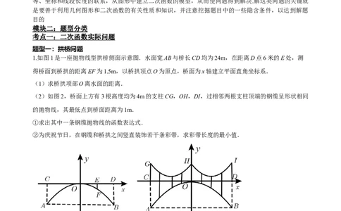 专题14二次函数的应用（原卷版）_中考数学一轮复习word_原卷版