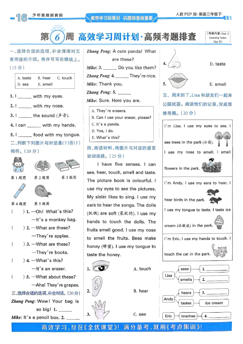 25春周末基础复习人教英语3下_26春四年级上下册人教版_四上英语合集人教版PEP英语四年级上册新教材（教学视频+课件+动画+音频+练习+教案）_17练习资料_《周末基础复习》25春_PEP版