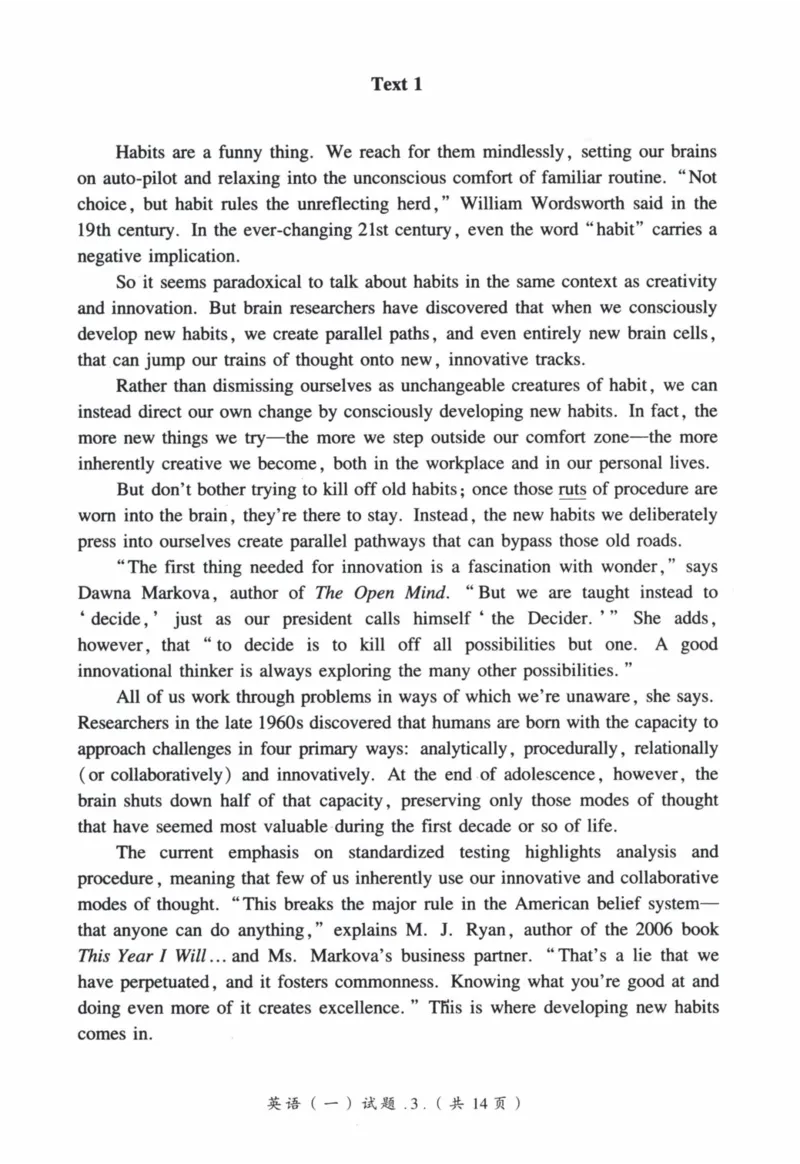 2009年真题及答案速查_41考研英语一二历年真题解析_英语一_真题册+答案速查