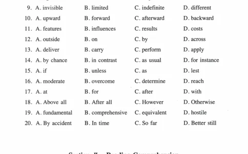 2009年真题及答案速查_41考研英语一二历年真题解析_英语一_真题册+答案速查