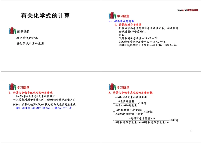 有关化学式的计算_初中化学_01.人教版初中化学_03.初中化学专项视频_104302013学年秋季初三化学满分冲刺班15讲_第7讲有关化学式的计算