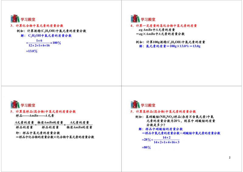 有关化学式的计算_初中化学_01.人教版初中化学_03.初中化学专项视频_104302013学年秋季初三化学满分冲刺班15讲_第7讲有关化学式的计算