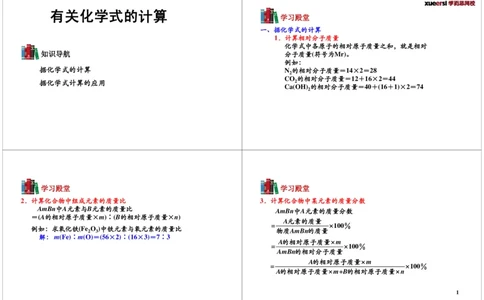 有关化学式的计算_初中化学_01.人教版初中化学_03.初中化学专项视频_104302013学年秋季初三化学满分冲刺班15讲_第7讲有关化学式的计算