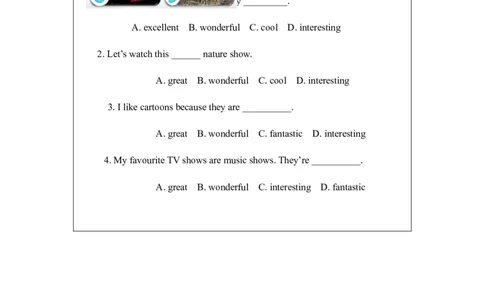 1116五年级英语(人教版)Unit+5+TV+Shows（第一课时）-3学习任务单_26春四年级上下册人教版_四上英语合集人教版PEP英语四年级上册新教材（教学视频+课件+动画+音频+练习+教案）