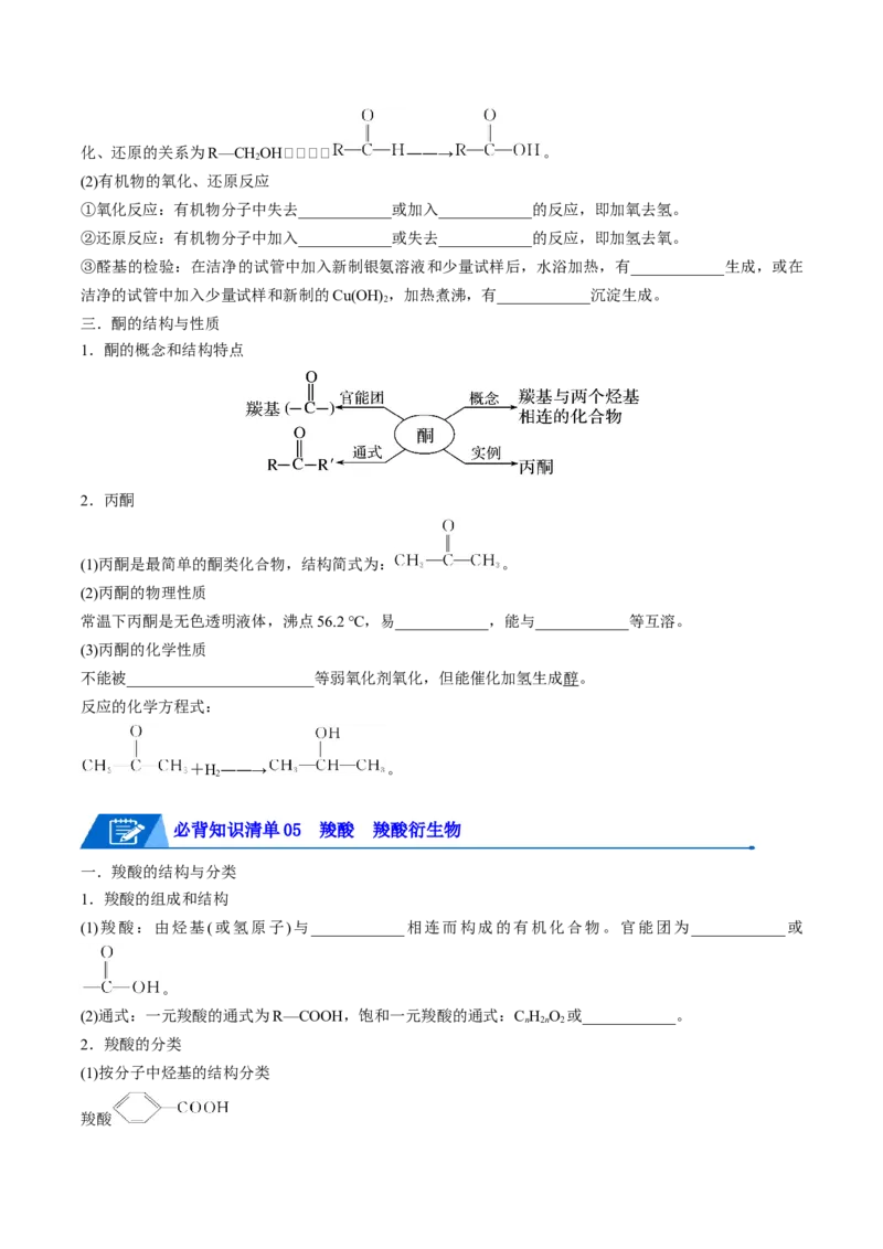 第三章烃的衍生物速记清单-（人教版2019选择性必修3）（学生版）_高化_595801221724高中化学新人教版选择性必修一二三电子版教案PPT课件高中试卷_选择性必修3册（人教版）_知识清单
