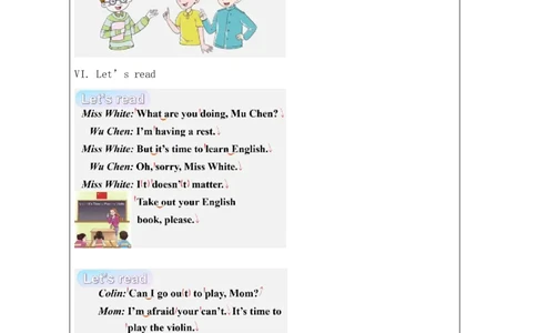 1Unit1It'stimetoplaytheviolinPartA_国家课_学习任务单_26春四年级上下册人教版_四上英语合集人教版PEP英语四年级上册新教材（教学视频+课件+动画+音频+练习+教案）_17练习资料