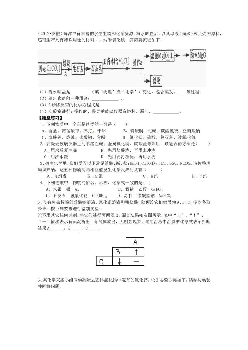第十一单元--盐化肥--复习教案_初中化学_01.人教版初中化学_01.初中化学课件PPT--教案--试题_初中化学&mdash;课件&mdash;教案&mdash;试题-推荐_9年级下课件教案试题_9年级下教案_第11单元
