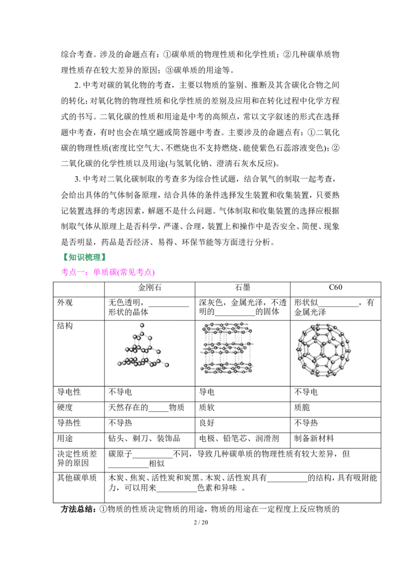 狙击中考之化学总复习：第六单元碳和碳的氧化物_初中化学_01.人教版初中化学_07.初中化学中考总复习_狙击中考之化学总复习