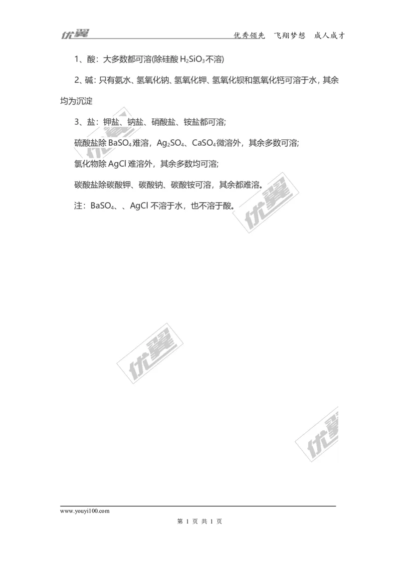 化学复习指导：酸、碱、盐的溶解性_初中化学_01.人教版初中化学_01.初中化学课件PPT--教案--试题_初中化学全套(课件--教案--配套)_18年初中化学9年级上_18秋九化上(RJ)--7.复习资料