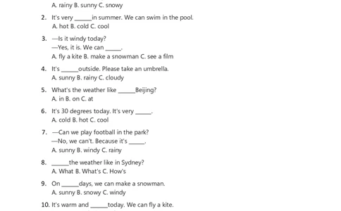 2025秋人教英语四上讲义Unit05学生版_26春四年级上下册人教版_四上英语合集人教版PEP英语四年级上册新教材（教学视频+课件+动画+音频+练习+教案）_11教材讲义（word）