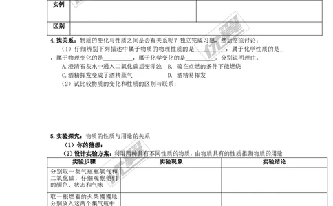 课题1物质的变化和性质_初中化学_01.人教版初中化学_01.初中化学课件PPT--教案--试题_初中化学全套(课件--教案--配套)_18年初中化学9年级上_18秋九化上(RJ)--3.精品学案