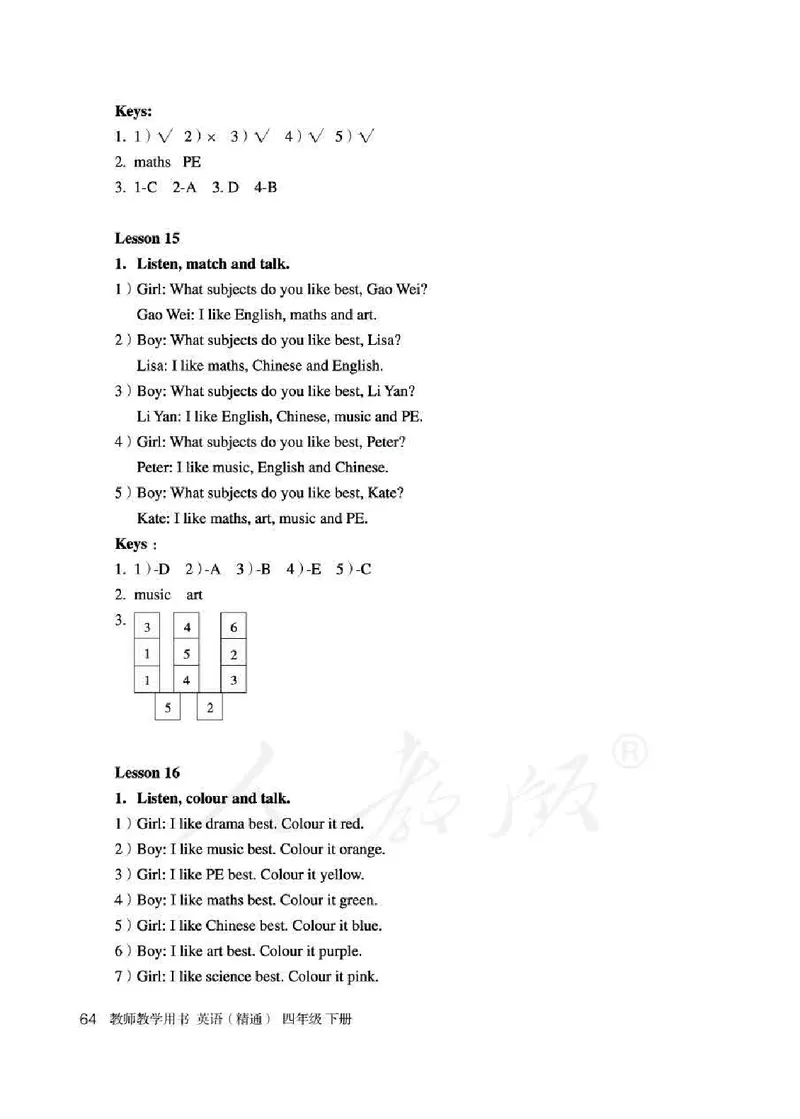 4下_26春四年级上下册人教版_四上英语合集人教版PEP英语四年级上册新教材（教学视频+课件+动画+音频+练习+教案）_16教师用书_小学英语_人教精通版小学英语(三起点)
