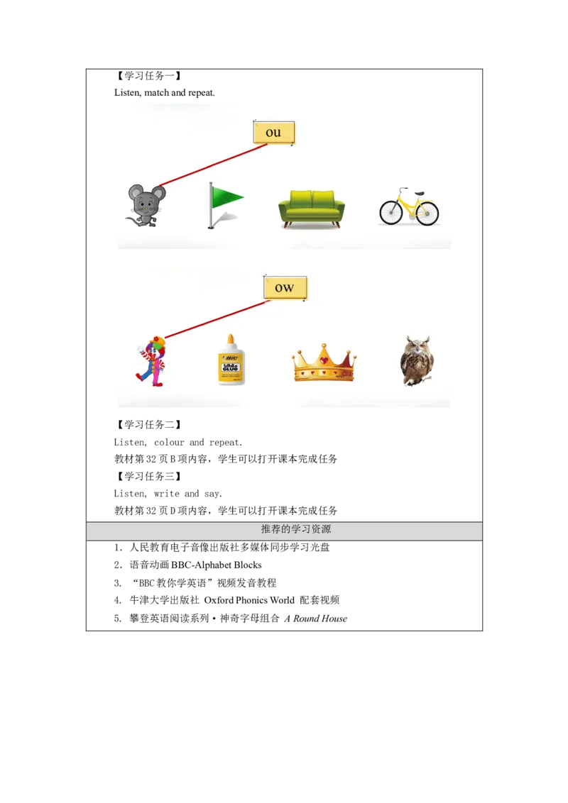 1012五年级英语(人教版)Unit+3+Animals+(第四课时)-3任务单_26春四年级上下册人教版_四上英语合集人教版PEP英语四年级上册新教材（教学视频+课件+动画+音频+练习+教案）_17练习资料