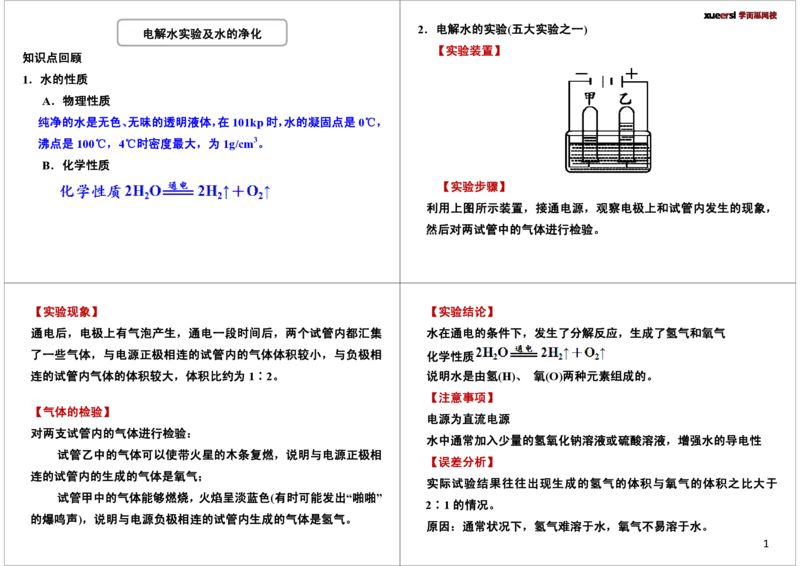 电解水实验及水的净化_初中化学_01.人教版初中化学_02.初中化学教学视频_2.初中化学--教学视频--带讲义_初三化学年卡55讲_[9998]初三上学期化学拓展提高（秋季）15江成