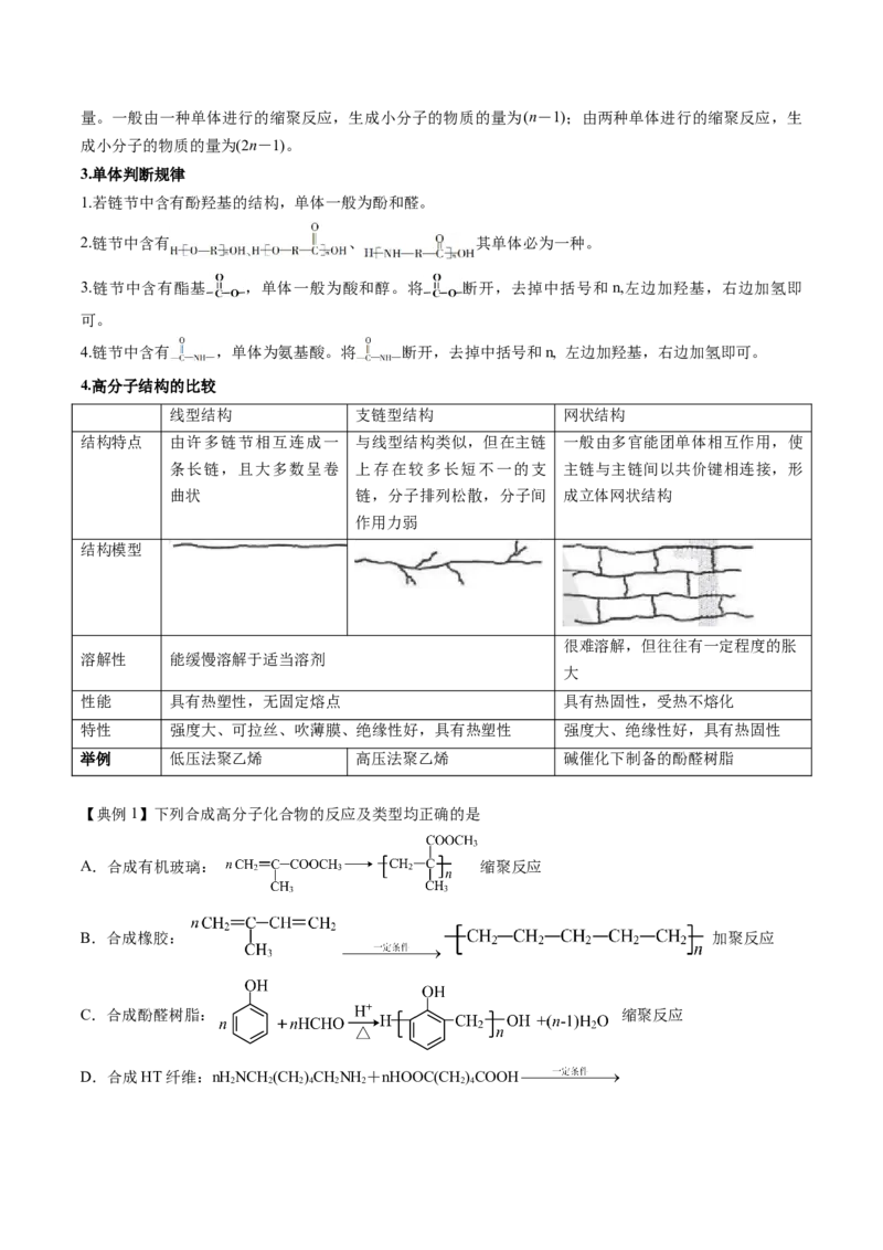 第五章合成高分子速记清单-（人教版2019选择性必修3）（学生版）_高化_595801221724高中化学新人教版选择性必修一二三电子版教案PPT课件高中试卷_选择性必修3册（人教版）_知识清单