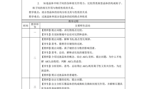 金属晶体与离子晶体（第二课时）-教学设计_高化_2025春-人教版高中化学_04新版高中化学选择性必修2_02教案_3.3金属晶体与离子晶体教学设计（2课时）