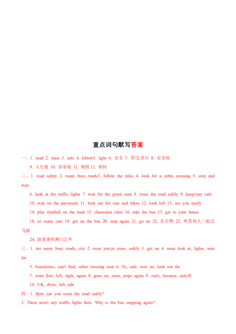 Unit4必背知识（知识清单）-（译林版三起）_单元知识专项_2024版