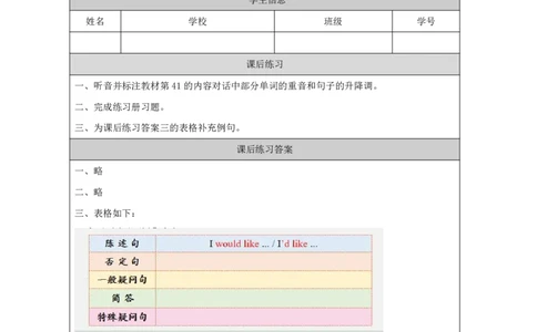 20Lesson7Whatwouldyoulike？(2)_国家课_课后练习_26春四年级上下册人教版_四上英语合集人教版PEP英语四年级上册新教材（教学视频+课件+动画+音频+练习+教案）_17练习资料_《小学英语》