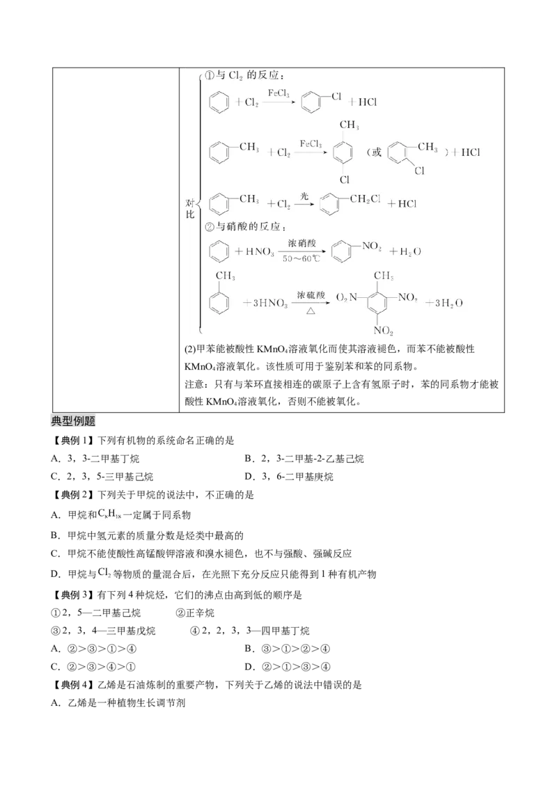 第二章烃速记清单-（人教版2019选择性必修3）（学生版）_高化_595801221724高中化学新人教版选择性必修一二三电子版教案PPT课件高中试卷_选择性必修3册（人教版）_知识清单